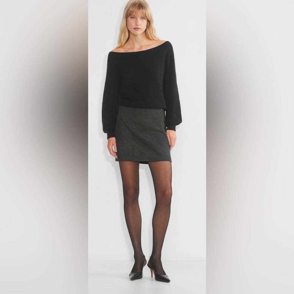 Aritzia classic mini skirt heather charcoal sz 0